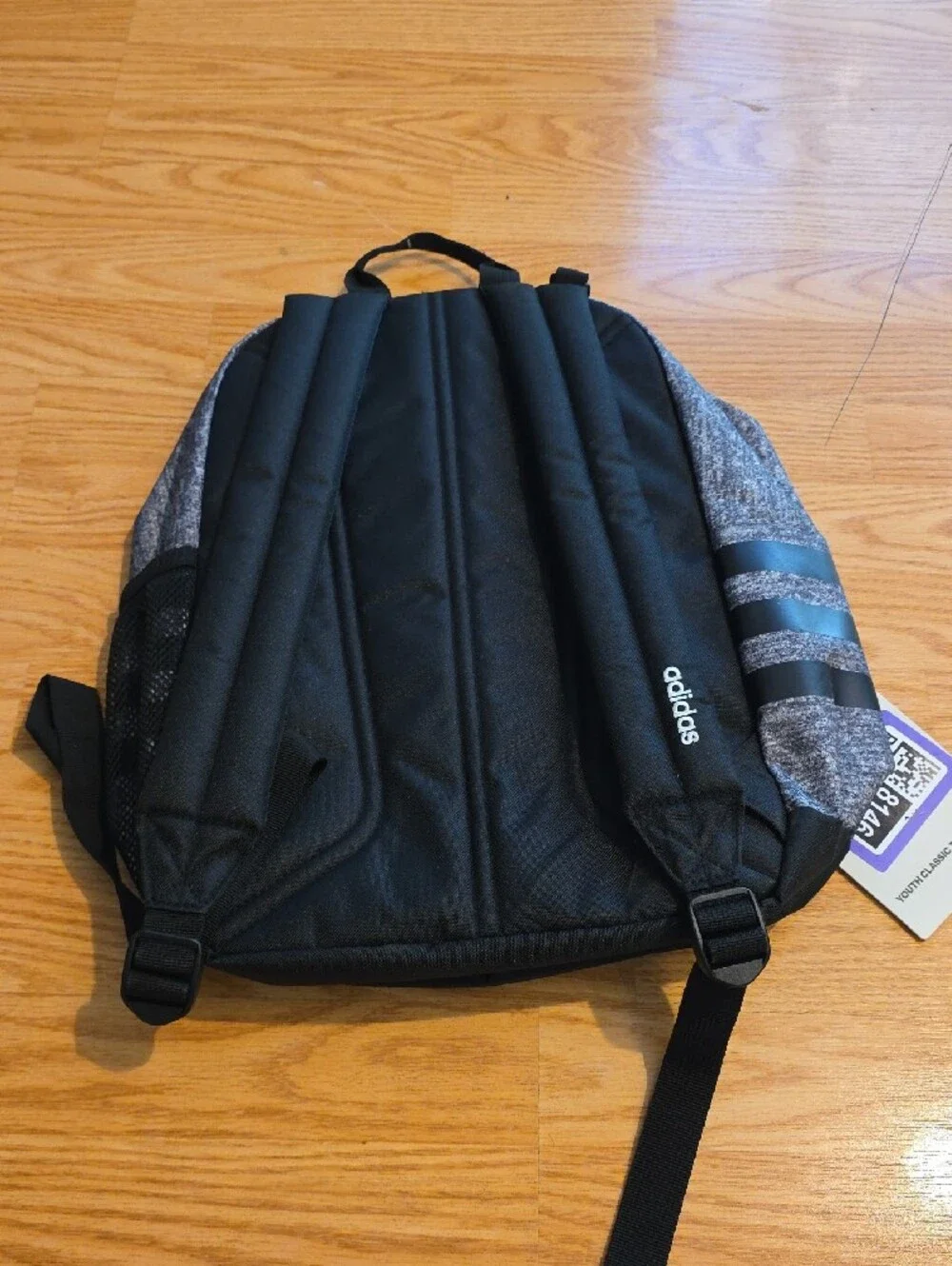 adidas Youth Classic 3S Jersey Onix Gray/Black Backpack